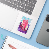 Frambozen Cake Sticker (Laptop met iPhone)