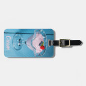 Frambozen Cream Dessert met munt en fruit cadeau Bagagelabel (Voorkant horizontaal)