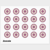 Frambozen & Crème Kaleidoscoop Ronde Sticker (Vel)
