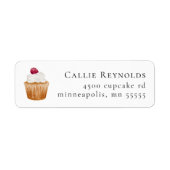 Frambozen Cupcake Retouradres Etiket (Voorkant)