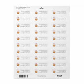 Frambozen Cupcake Retouradres Etiket (Full Sheet)