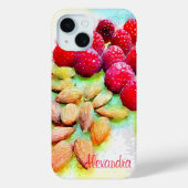 Frambozen en amandelen Waterverf Case-Mate iPhone Case (Achterkant)