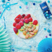 Frambozen en amandelen Waterverf Picnic Papieren Bordje (Feest)