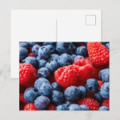Frambozen en bosbessen briefkaart (Voorkant / Achterkant)