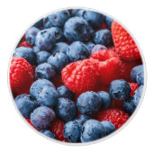 Frambozen en bosbessen keramische knop (Voorkant)