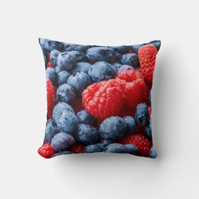 Frambozen en bosbessen kussen (Voorkant)