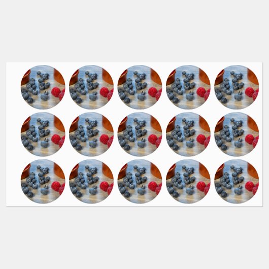 Frambozen en bosbessen labels (Vel)