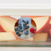 Frambozen en bosbessen labels (Aangebracht)