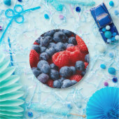 Frambozen en bosbessen papieren bordje (Feest)