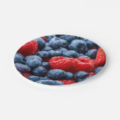 Frambozen en bosbessen papieren bordje (Gekanteld)