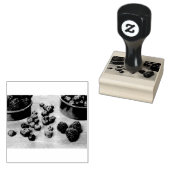 Frambozen en bosbessen rubberstempel (Gestempeld)