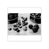 Frambozen en bosbessen rubberstempel (Afrduk)