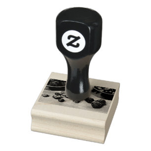 Frambozen en bosbessen rubberstempel