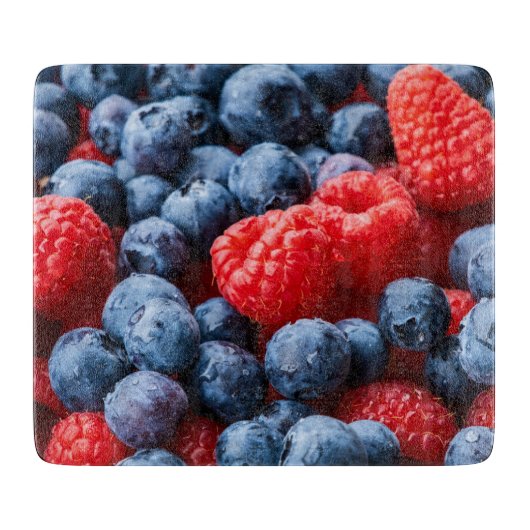 Frambozen en bosbessen snijplank (Voorkant)
