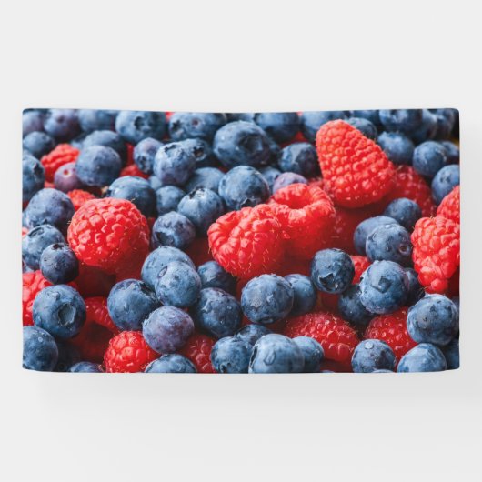 Frambozen en bosbessen spandoek (Horizontaal)