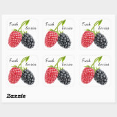 Frambozen en bramen vierkante sticker (Vel)