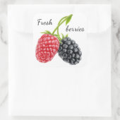 Frambozen en bramen vierkante sticker (Tas)