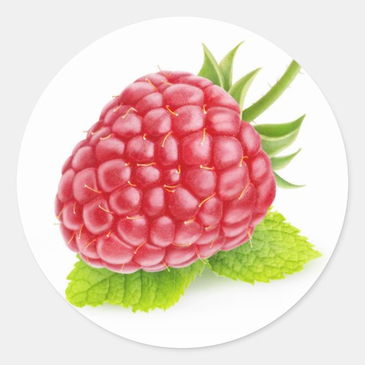 Frambozen en nertsen ronde sticker (Voorkant)