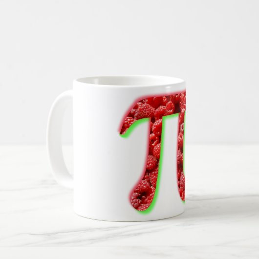 Frambozen en pi-symbool koffiemok (Voorkant links)