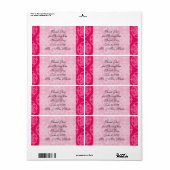 Frambozen en roze demper etiket (Full Sheet)