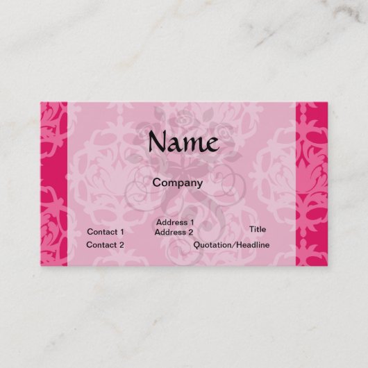 Frambozen en roze demper visitekaartje (Voorkant)