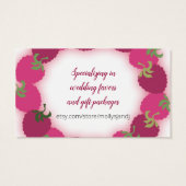 frambozen frambozen vruchtenjam taart visitekaartj visitekaartje (Achterkant)