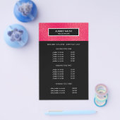 Frambozen Glitters  Zwarte Salon Prijzen & Dienste Flyer (Enkel)