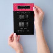 Frambozen Glitters  Zwarte Salon Prijzen & Dienste Flyer (Hand)