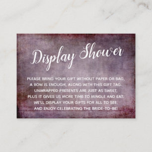 Frambozen Grunge Display Bruiloft Shower Cadeaubon Informatiekaartje