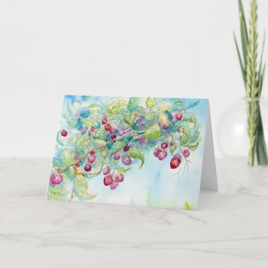 Frambozen II Blank Notecard Bedankkaart (Voorkant)