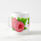 Frambozen met bladeren koffiemok (Voorkant links)