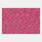 Frambozen met handbeschilderd Waterverf Patroon Inpakpapier Vel (Voorkant)