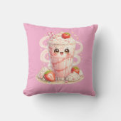 Frambozen Milkshake Kawaii Kussen Kussenhoes (Voorkant)