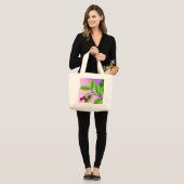 Frambozen op een bijkantoor grote tote bag (Voorkant (model))