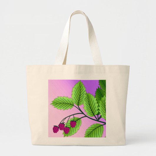 Frambozen op een bijkantoor grote tote bag (Voorkant)