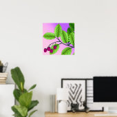 Frambozen op een bijkantoor poster (Thuiskantoor)