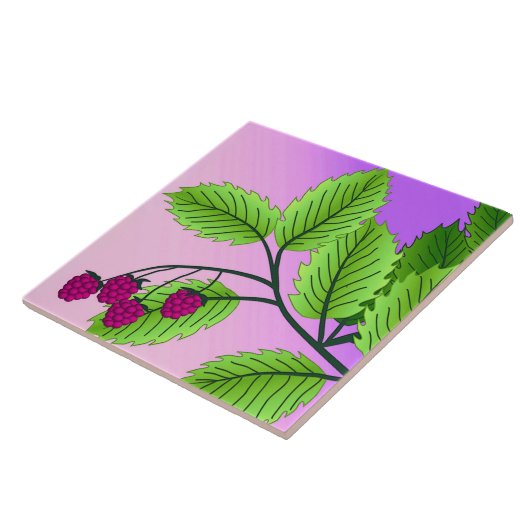 Frambozen op een bijkantoor tegeltje (Zijkant)