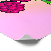 "Frambozen op een vertakking"-druk met rand Poster (Hoek)