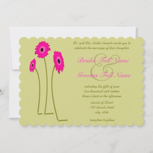 Frambozen op Limoen bruiloft Kaart (Voorkant)