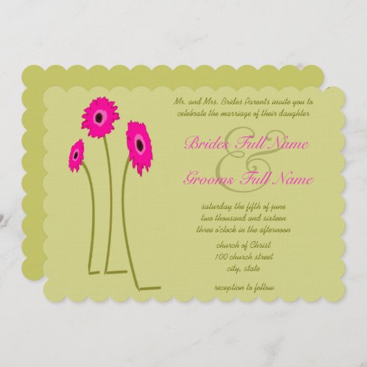 Frambozen op Limoen bruiloft Kaart (Voorkant / Achterkant)