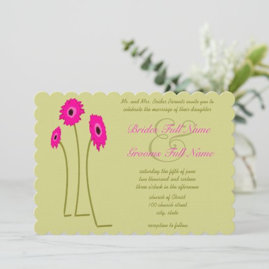 Frambozen op Limoen bruiloft Kaart (Staand voorkant)