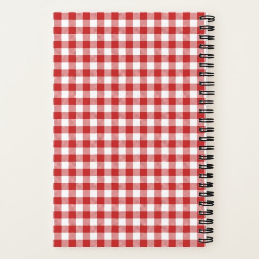 Frambozen op Red Gingham Bullet Journal Notitieboek (Achterkant)