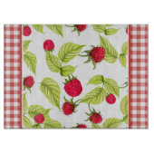 Frambozen op Red Gingham Snijplank (Voorkant)