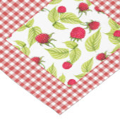 Frambozen op rode Gingham Korte Tafelloper (Hoek)
