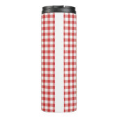 Frambozen op rode Gingham Thermosbeker (Achterkant)