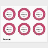 Frambozen Patroon voor Waterverf van de Birthday P Ronde Sticker (Vel)