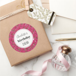Frambozen Patroon voor Waterverf van de Birthday P Ronde Sticker