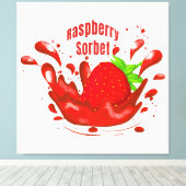 Frambozen Sorbet Canvas Afdruk (Insitu (Houten vloer))