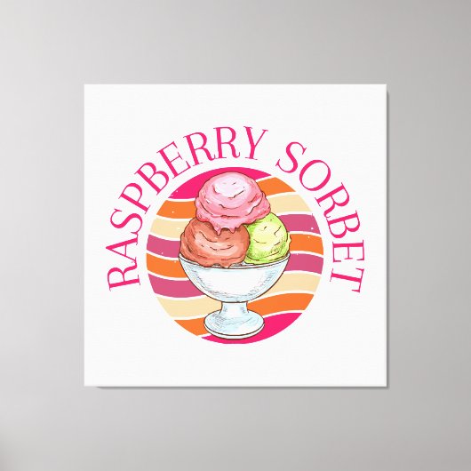 Frambozen Sorbet Canvas Afdruk (Voorkant)