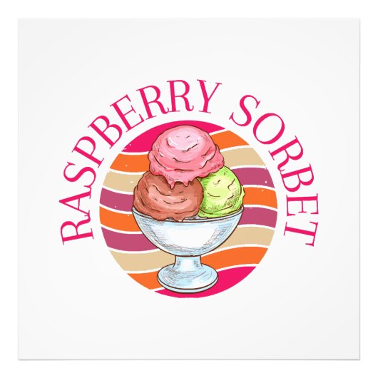 Frambozen Sorbet Foto Afdruk (Voorkant)